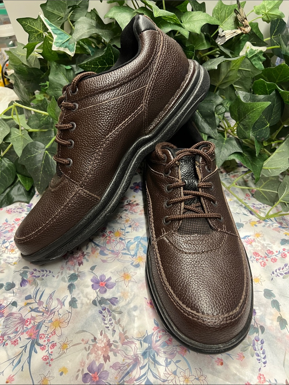 Rockport Men’s Brown Leather Casual Lace-Up Slip-On Shoes